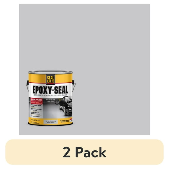 (2 pack) Armor Gray, Seal Krete Epoxy-Seal Low VOC Concrete and Garage Floor Paint-317396, Gallon
