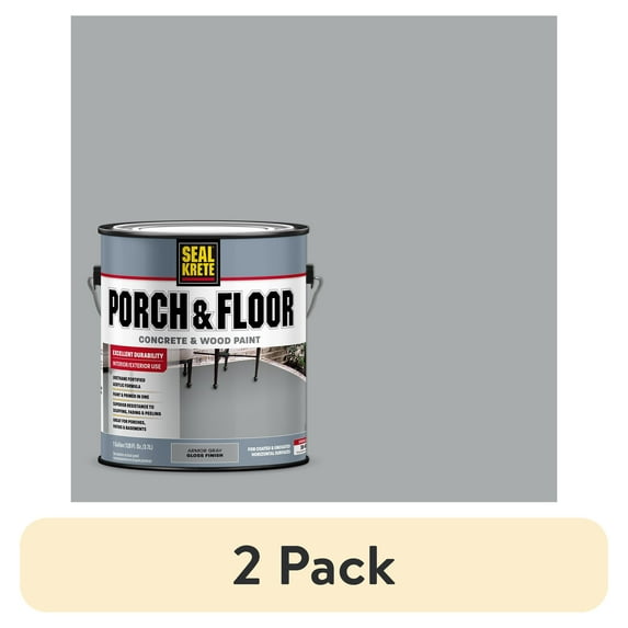 (2 pack) Armor Gray, Seal-Krete Gloss Porch & Floor Paint, 384334- Gallon