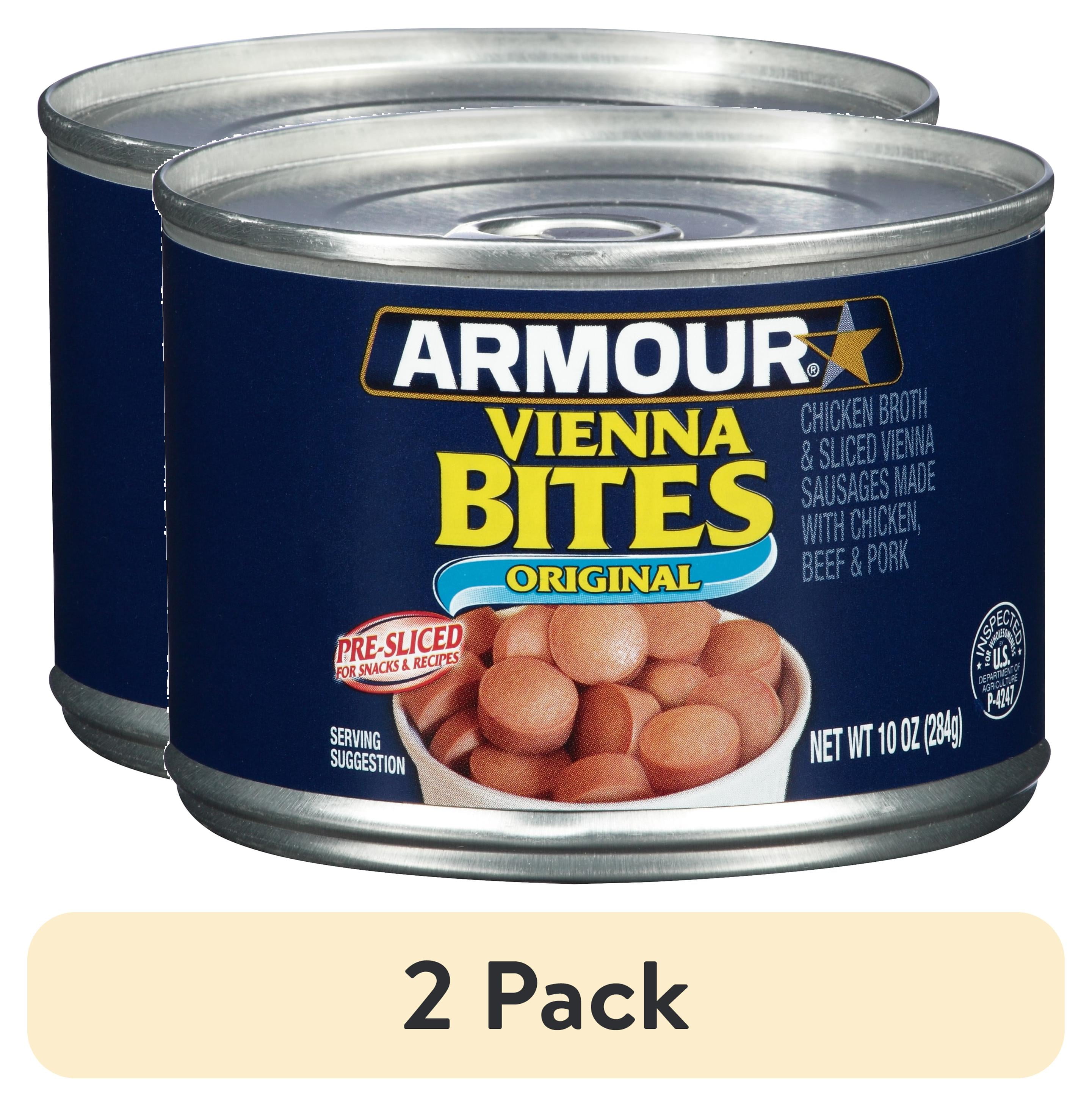 (2 pack) Armour Original Vienna Bites, 10 oz Can – Flavorful Ready-to-Eat Snack or Recipe Ingredient