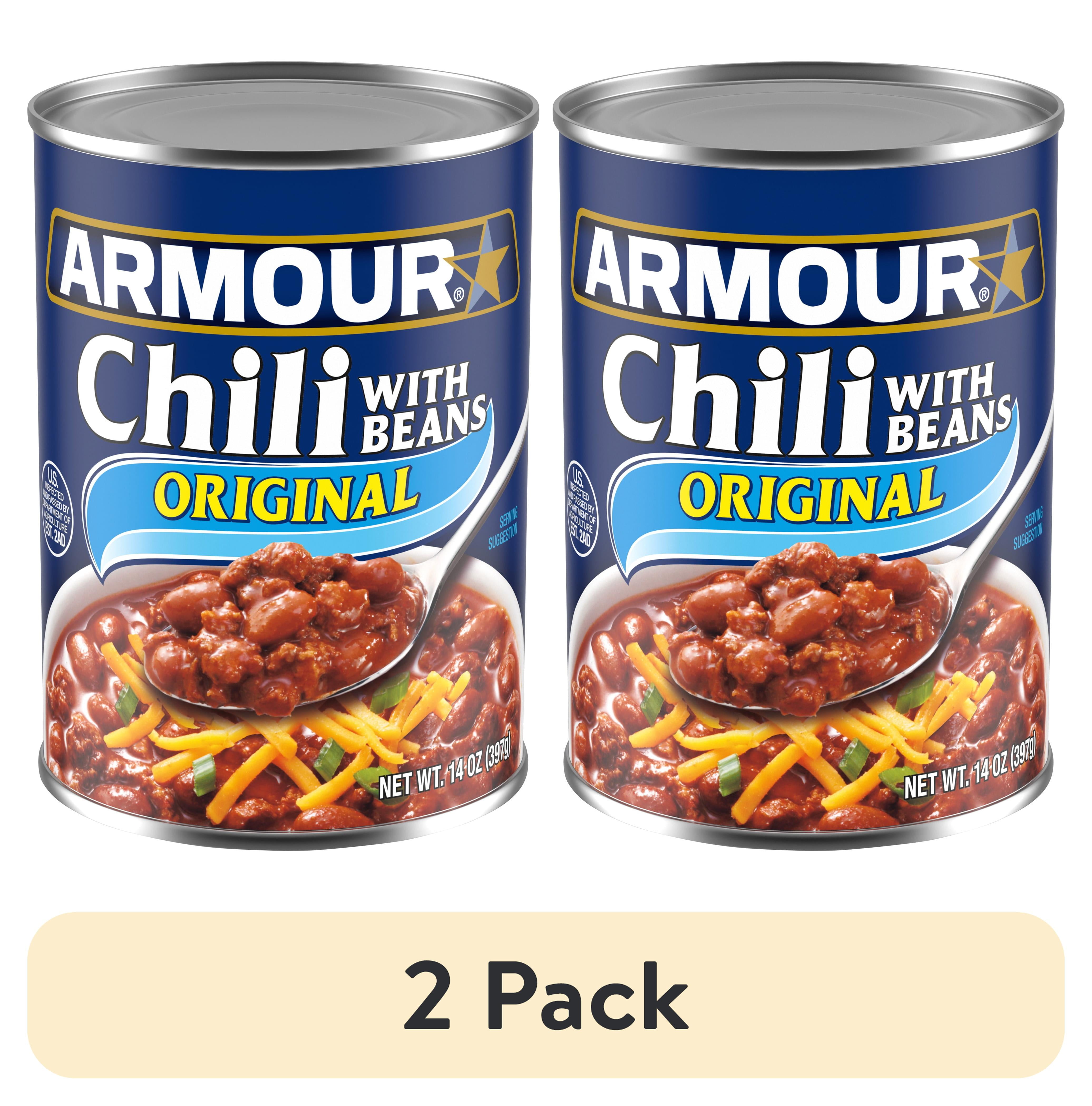 (2 pack) Armour Star Chili with Beans, Canned Food, 14 OZ