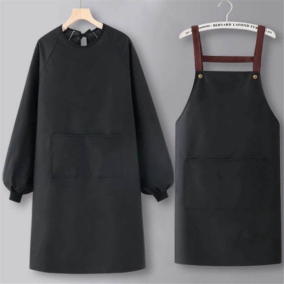 2 pack Art Aprons for Men Women Painting Pottery Baking, Back Straps Waterdrop Kitchen Chef Cooking Apron with Pockets