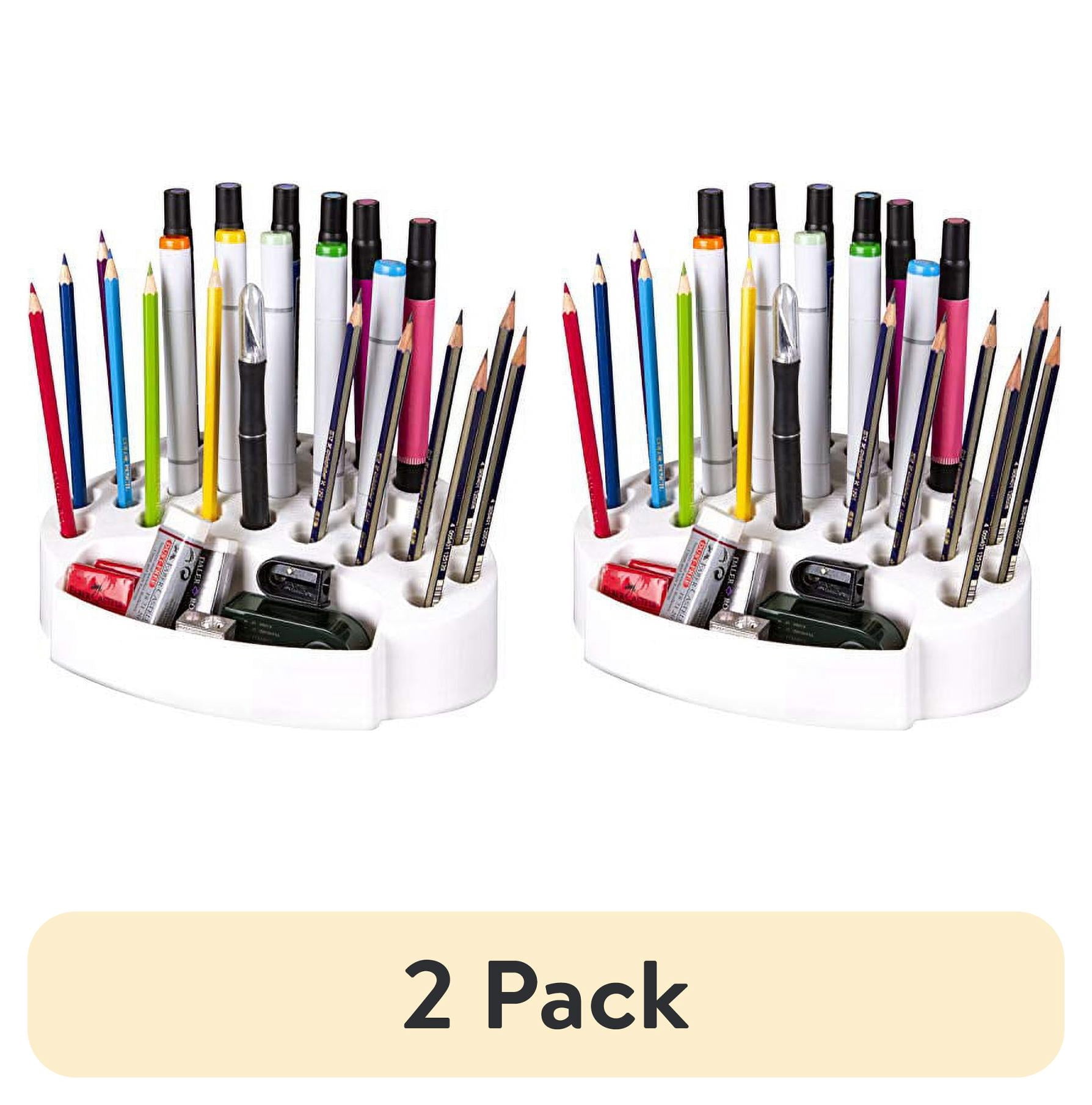 (2 pack) ArtBin, 6974AG, Desktop Accessory Storage with 24 Slots, Art & Craft Organizer, White, 1 Piece
