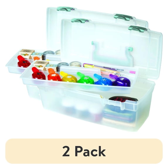 (2 pack) ArtBin Essentials Lift Out Tray Craft Storage Box with Handle ...