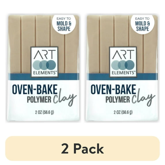 (2 pack) ArtSkills - Art Elements Oven Bake Polymer Clay, 2oz, Beige