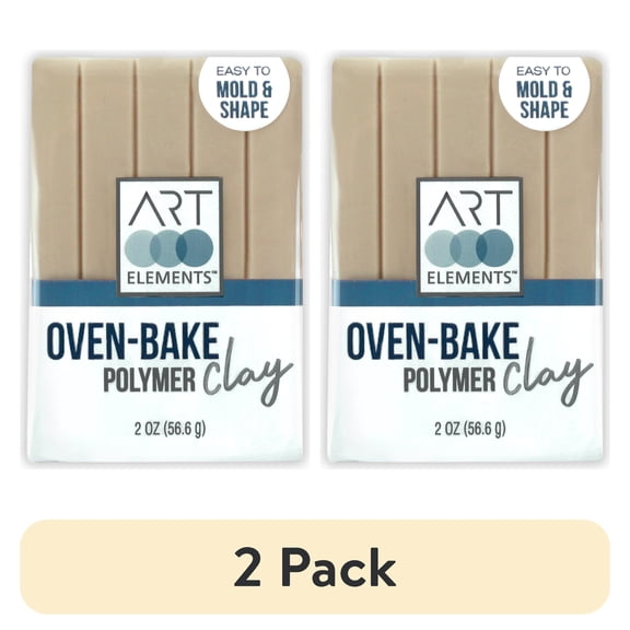 (2 pack) ArtSkills - Art Elements Oven Bake Polymer Clay, 2oz, Beige