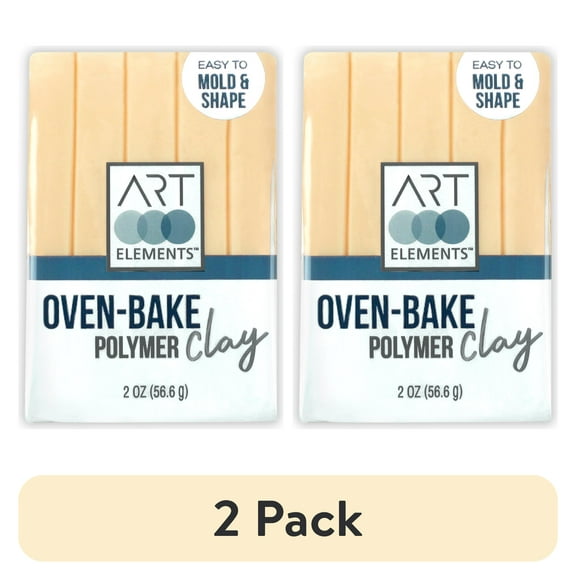 (2 pack) ArtSkills - Art Elements Oven Bake Polymer Clay, 2oz, Bisque