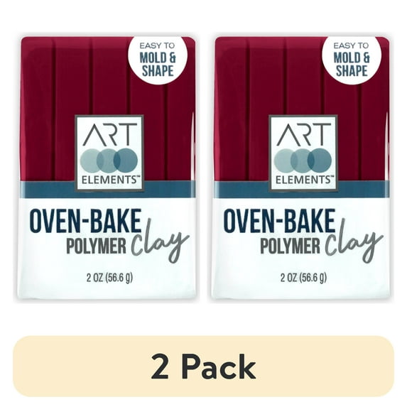 (2 pack) ArtSkills - Art Elements Oven Bake Polymer Clay, 2oz, Merlot