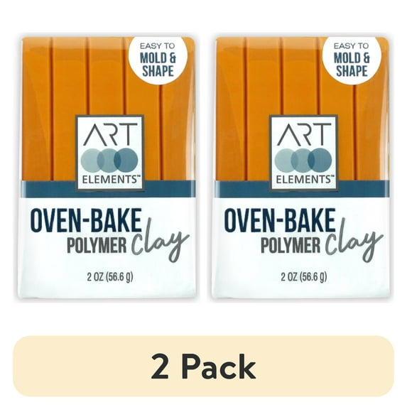 (2 pack) ArtSkills - Art Elements Oven Bake Polymer Clay, 2oz, Tangerine