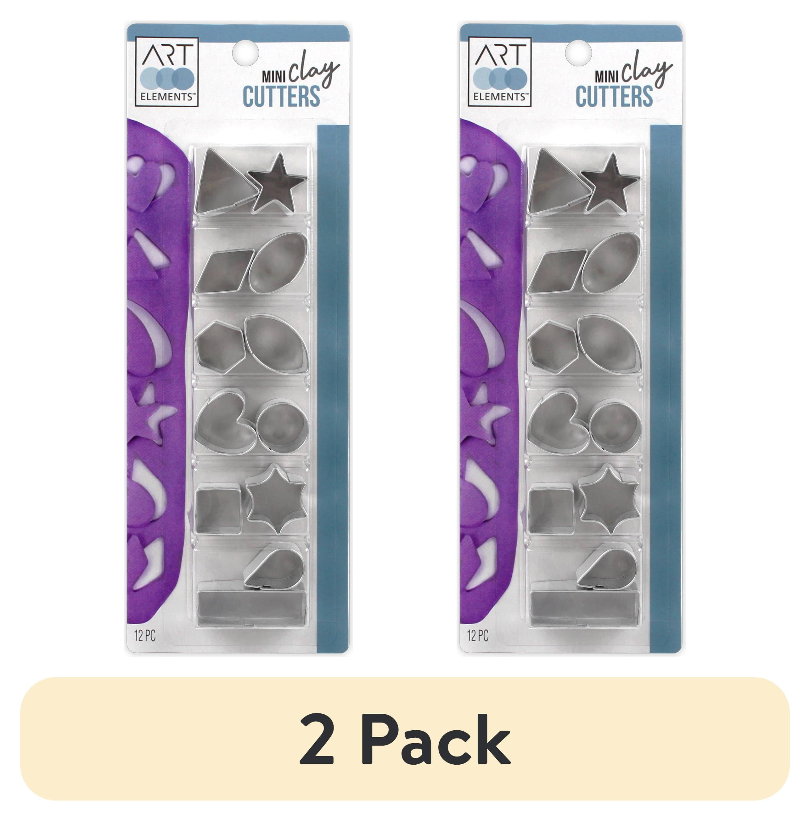 (2 pack) ArtSkills Art Elements Mini Clay Cutters 12ct Premium Stainless Steel Clay Tools Craft Kit