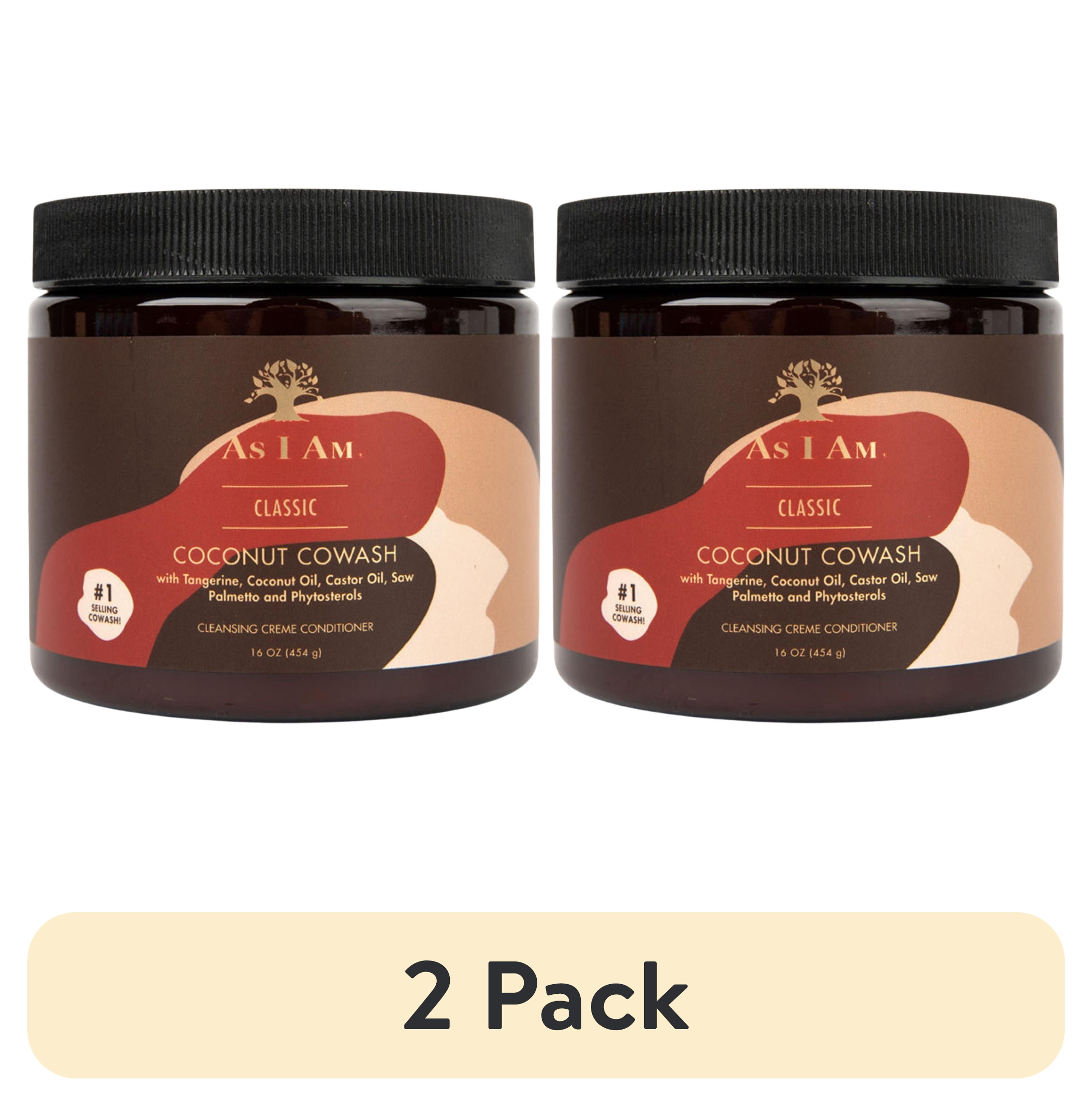 (2 pack) As I Am Cleansing Conditioner for Dry Curly Hair Moisture and Detangling Co Wash 16 oz with Saw Palmetto, Castor Oil, & Phytosterols