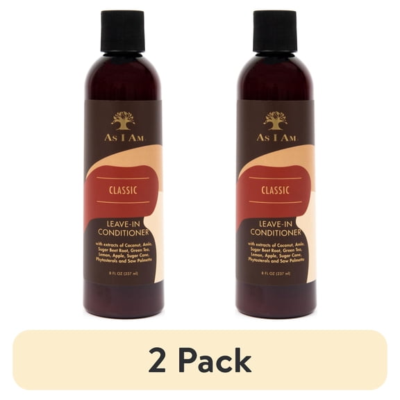 (2 pack) As I Am Classic Coconut Leave-In Conditioner 8 fl. oz., All Hair Type, Moisturizing, Unisex