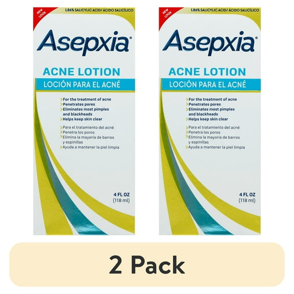 (2 pack) Asepxia Acne Lotion with Salicylic Acid, Pimples and Blackheads for Oily Skin, 4 fl oz