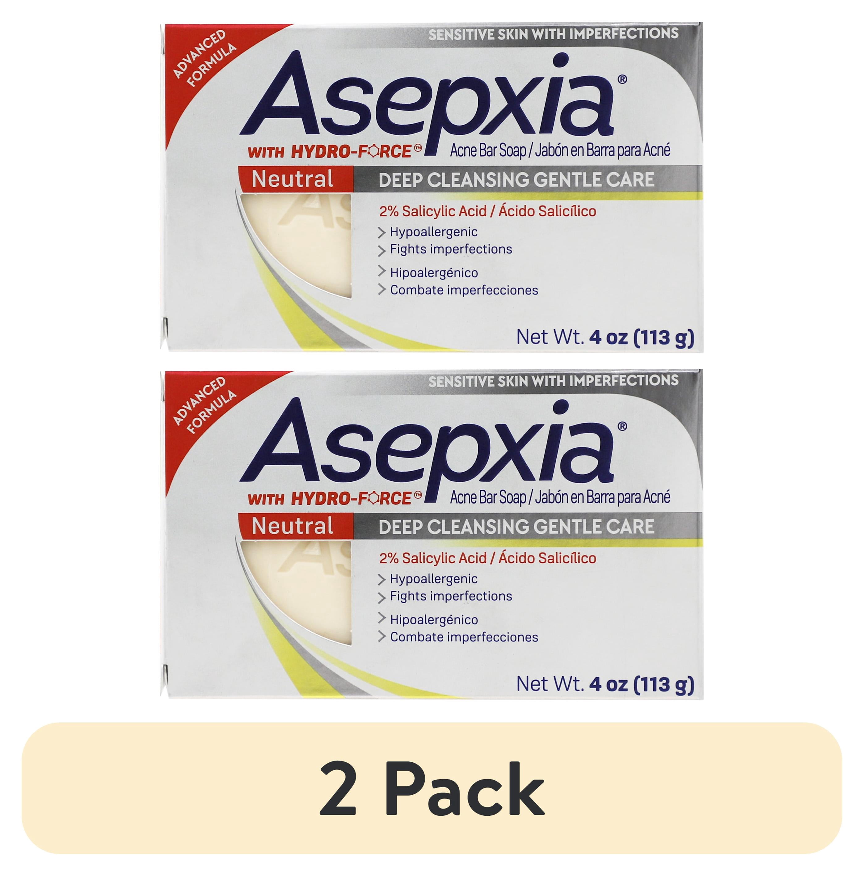 (2 pack) Asepxia Cleansing Bar Soap Neutral, Gentle, Soft, Eliminates Dust and Impurities, Helps Fight Acne, Cleansing Bar Soap, 4 Oz