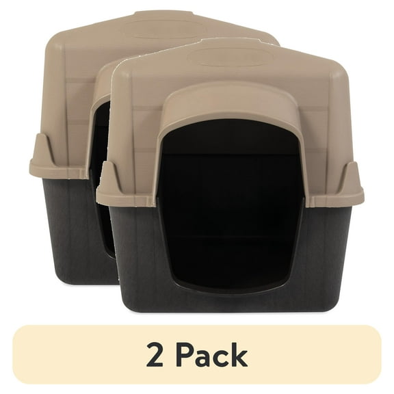 (2 pack) Aspen Petbarn 3 Doghouse, Tan, for Dogs 50 to 70 Pounds