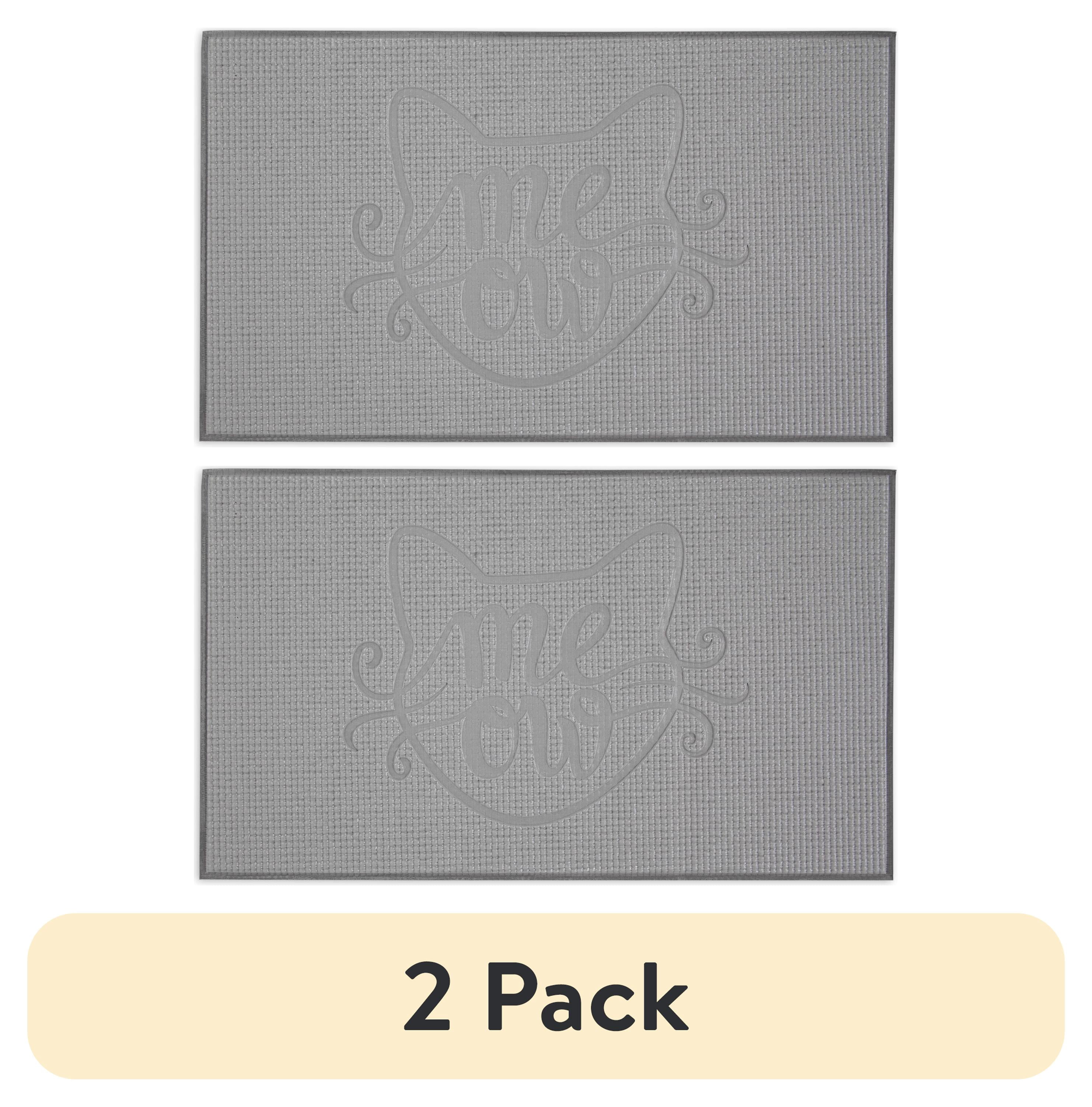 (2 pack) Aspen Pet Foam Pet Bowl Mat for Cats, 19 inches x 11.5 inches