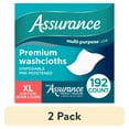 thumbnail image 1 of (2 pack) Assurance Premium XL Washcloths for Adults, Disposable & Pre-Moistened (192 Count), 1 of 15
