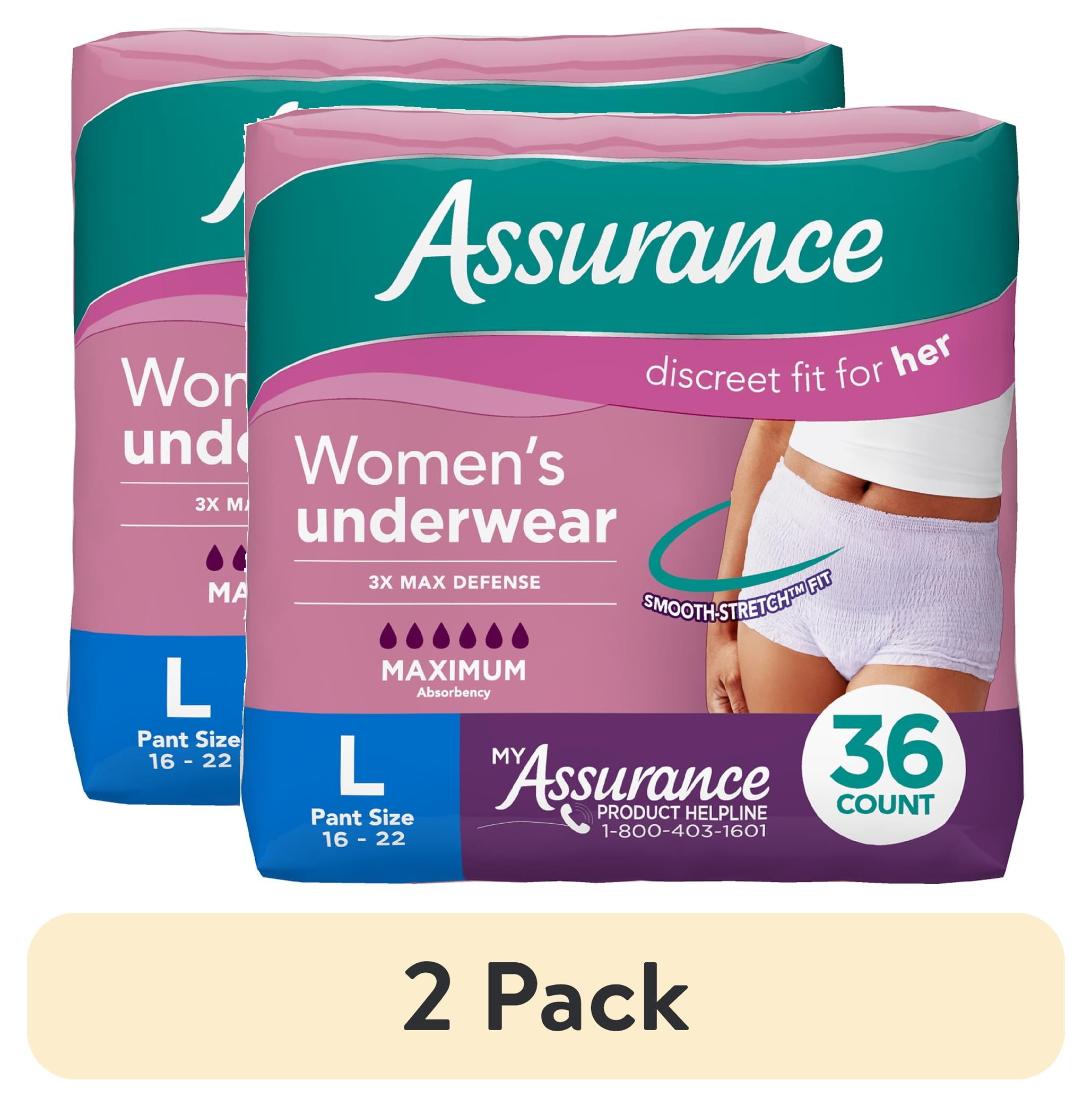2 pack Assurance Womens Incontinence and Postpartum Underw