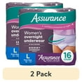 thumbnail interactive-video image 1 of (2 pack) Assurance Women's Overnight Incontinence & Postpartum Underwear, L , Ultimate Absorbency (16 Count), 1 of 12