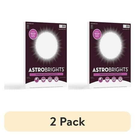 (2 pack) Astrobrights Bright White Cardstock, 8.5" x 11", 65 lb, 80 Sheets