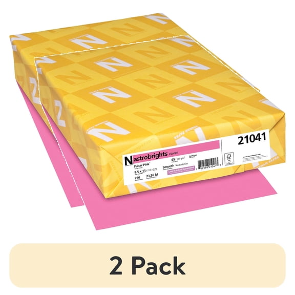 (2 pack) Astrobrights Color Cardstock, Pulsar Pink, 8.5" X 11", 250 Count
