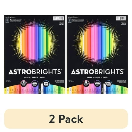 (2 pack) Astrobrights Spectrum Paper, 8.5" x 11", 24 lb./89 Gsm, 150 Sheets
