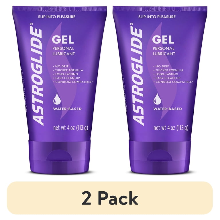 2 pack) Astroglide Water Based Lube (4oz), Ultra Gentle Gel Personal  Lubricant, Stays Put with No Drip, Sex Lube for Long-Lasting Pleasure for  Men, Women and Couples