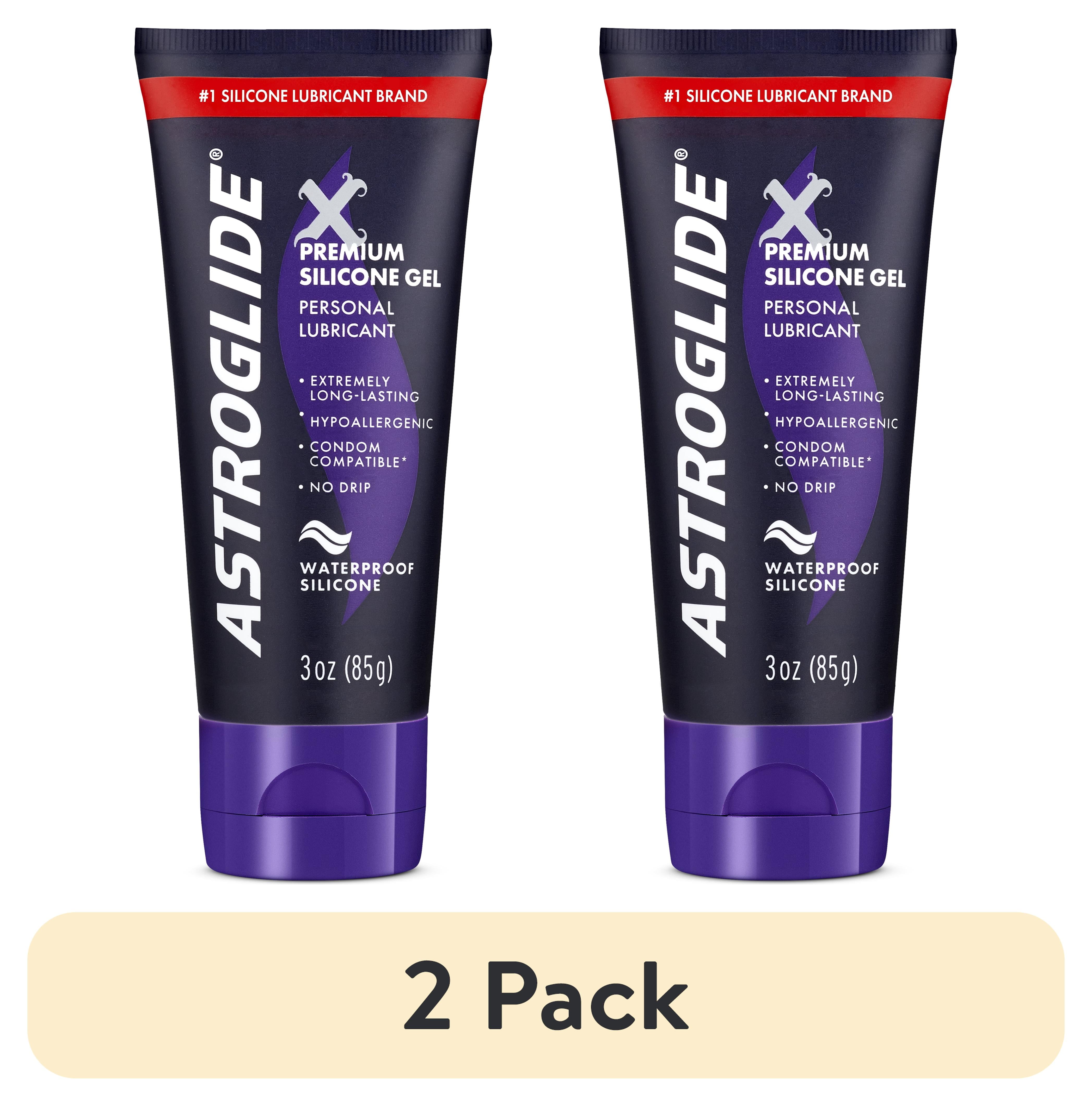 (2 pack) Astroglide X Gel, Premium Silicone Gel Personal Lubricant, Waterproof Lube, 3 oz