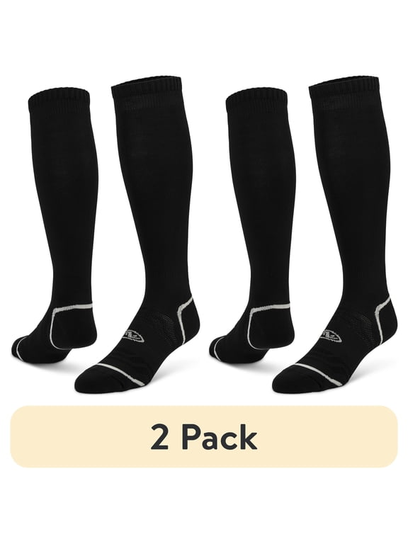 (2 pack) Athletics Works Soccer Socks, Black Unisex Large, Men's 8-12.5, 1 pair