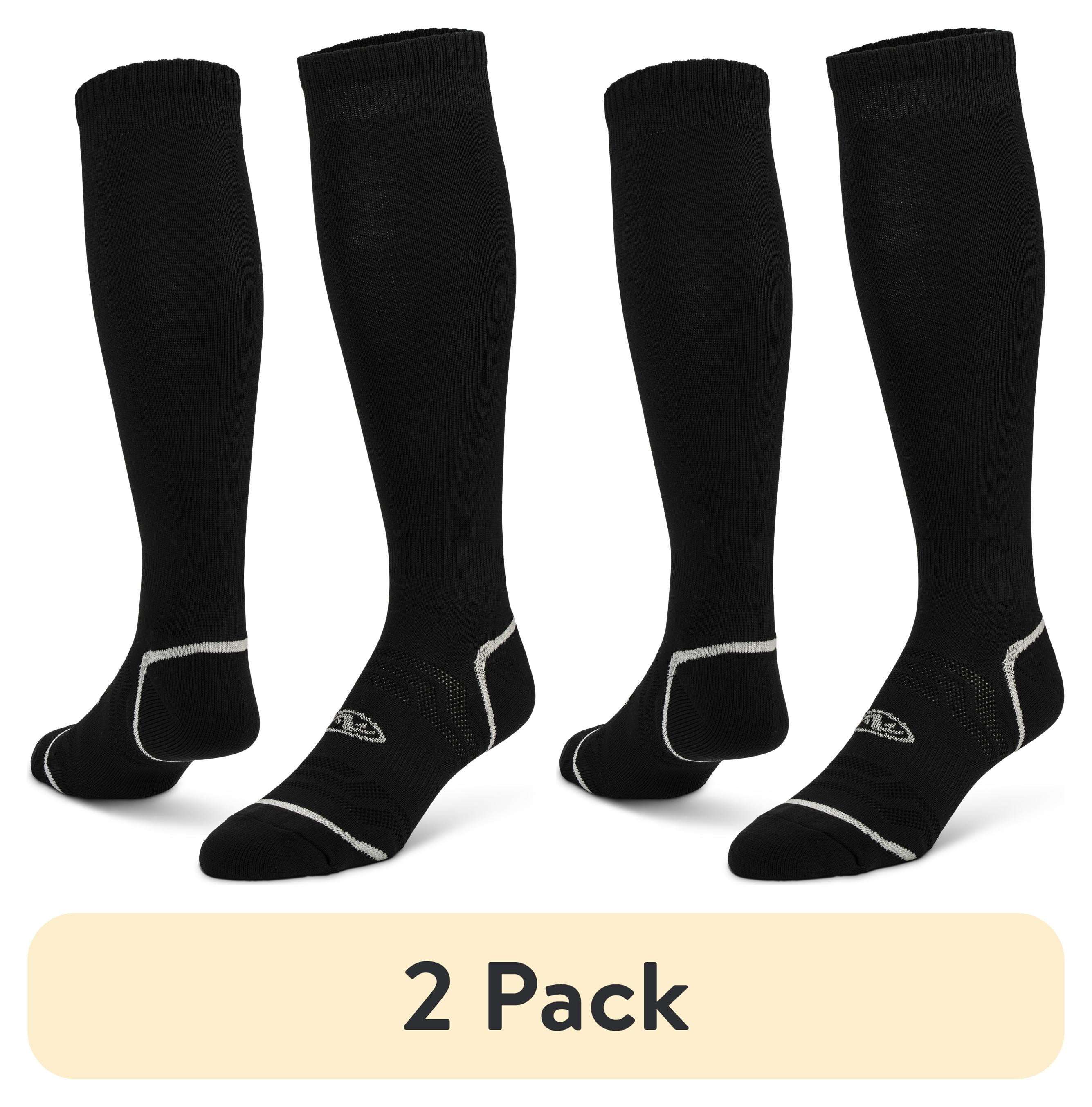 (2 pack) Athletic Works Soccer Socks 1 Pack Black Unisex, Medium, Women's 5-10