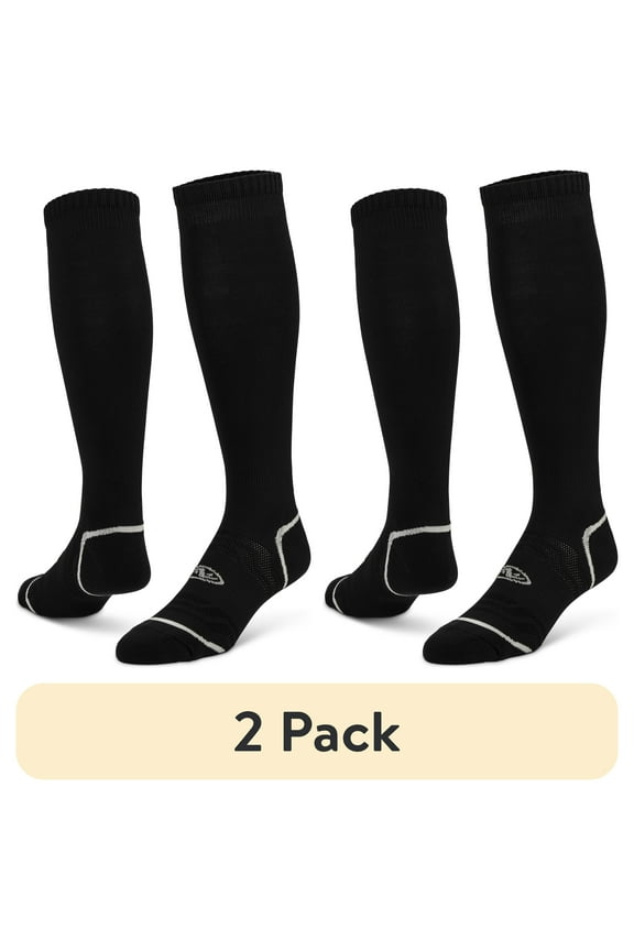 (2 pack) Athletic Works Soccer Socks 1 Pack Black Unisex, Medium, Women's 5-10