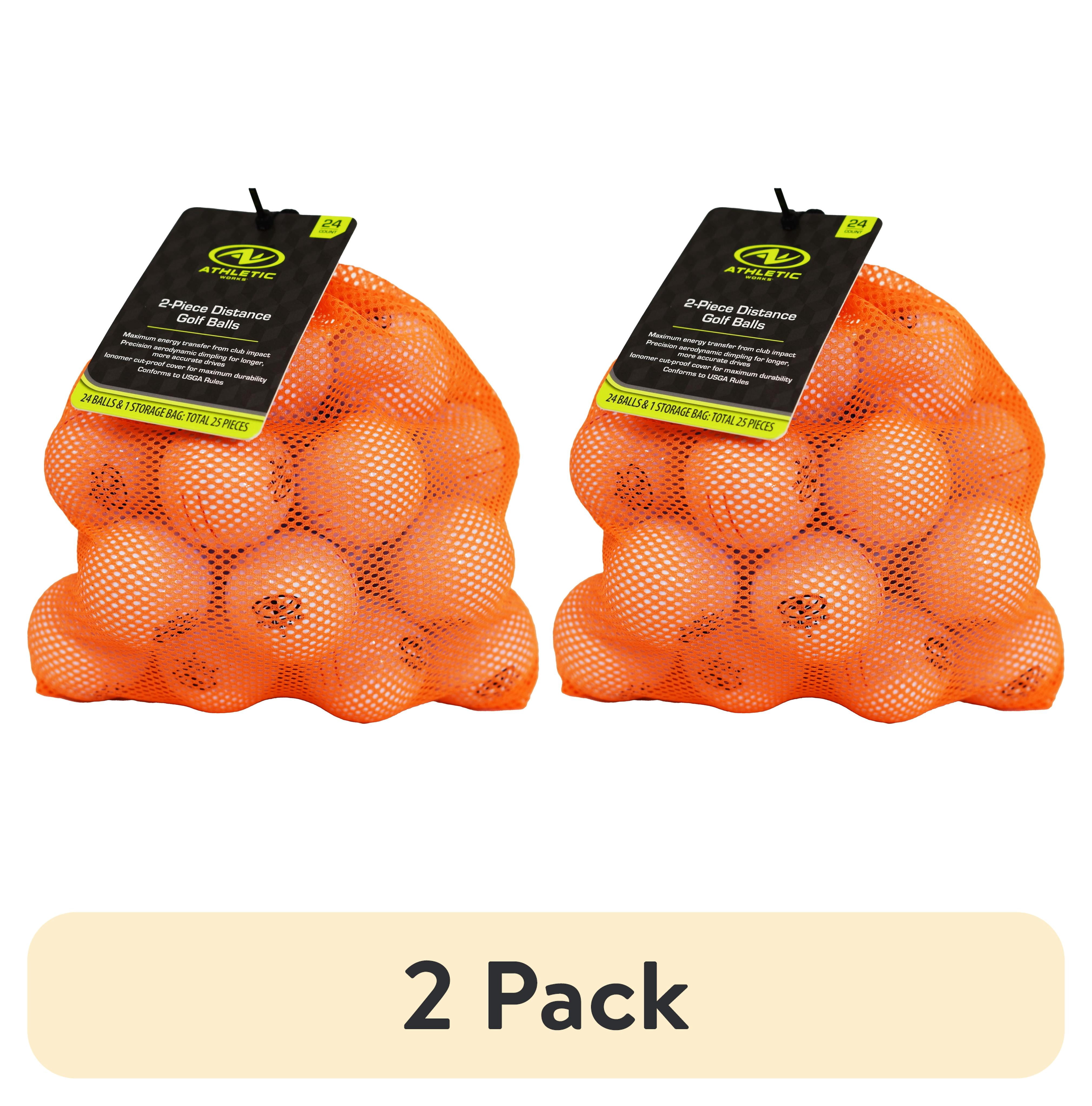 (2 pack) Athletic Works 2-Piece Distance Golf Balls – 24-Pack with Mesh Storage Bag for Long-Range Performance