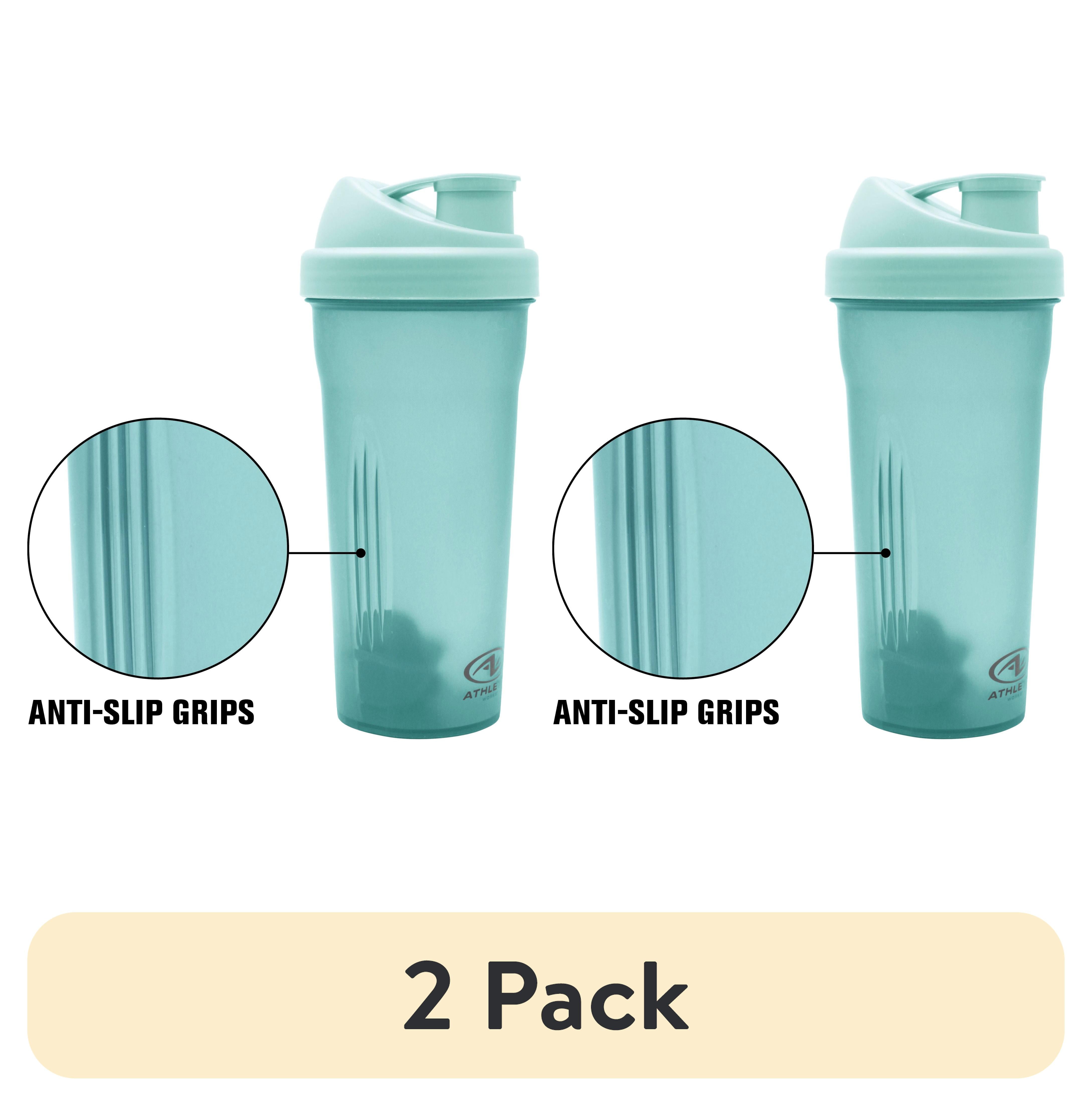 (2 pack) Athletic Works 24oz Aqua Protein Drink Shaker Bottle W/Mixing Ball