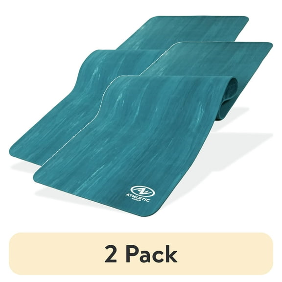 (2 pack) Athletic Works 4mm Rubber Yoga Mat