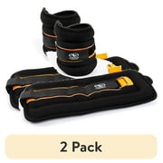 2 pack Athletic Works 5lb Pair Ankle & Wrist Weights 2pcs, Each One is 2.5LBS, Adjustable Strap