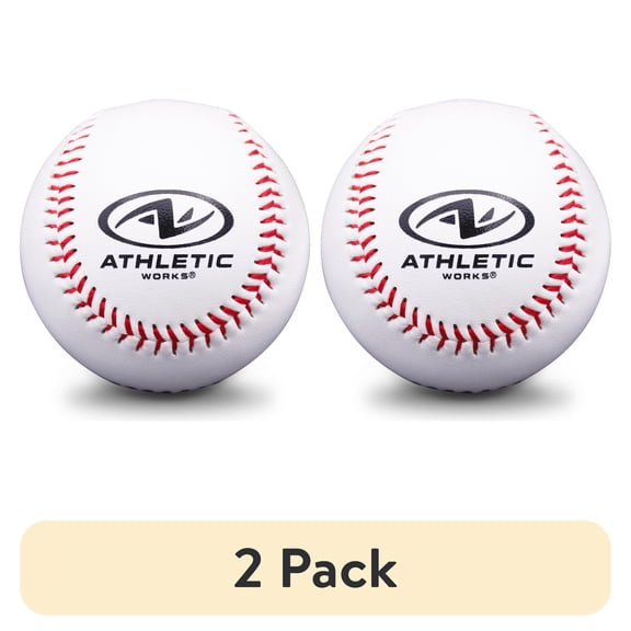 (48 pack) Athletic Works 9-Inch Leather Baseball with Bucket – 2 Dozen