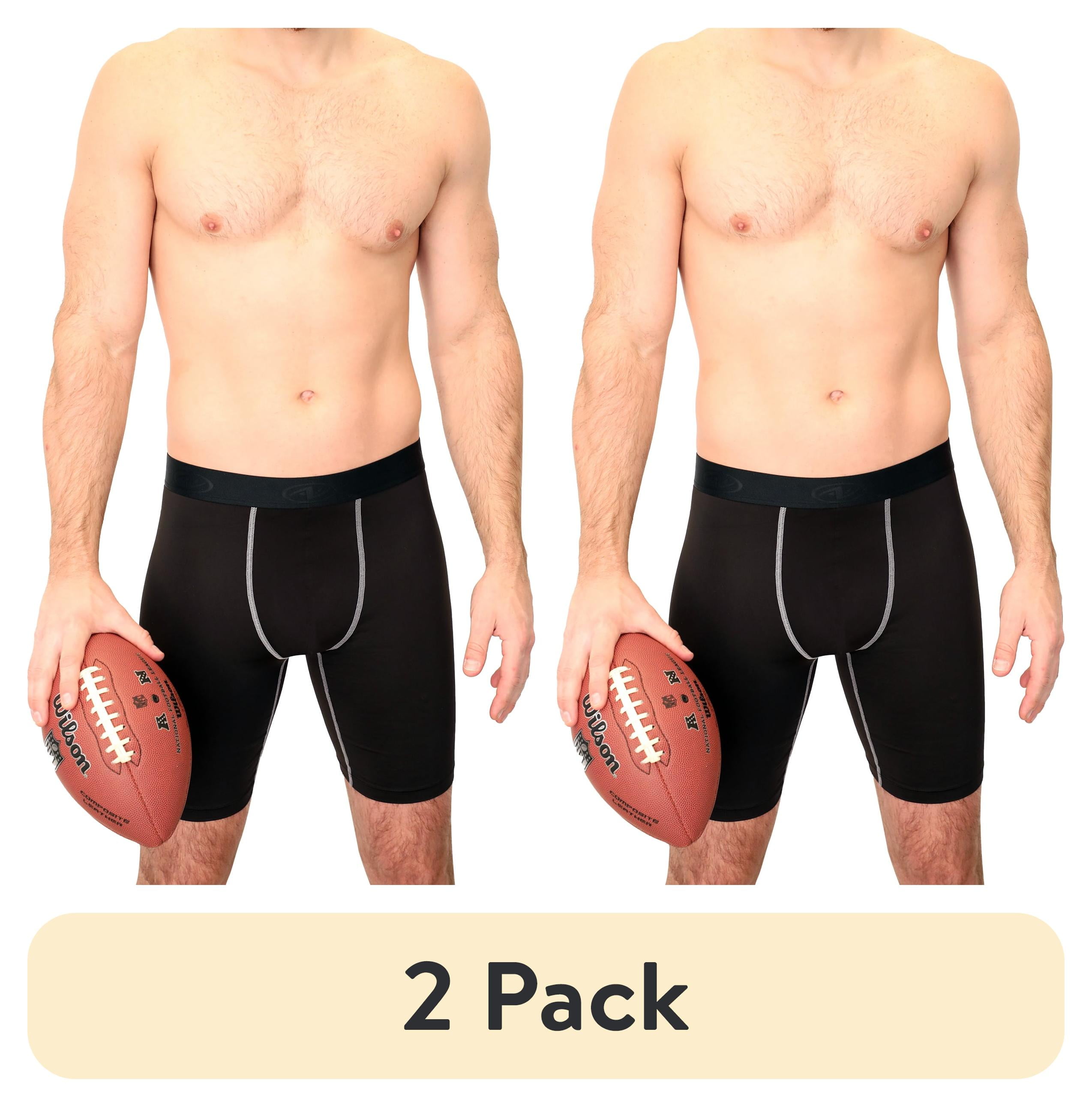 (2 pack) Athletic Works Adult Compression Long Short, Medium, Black, Unisex, 1 Pack