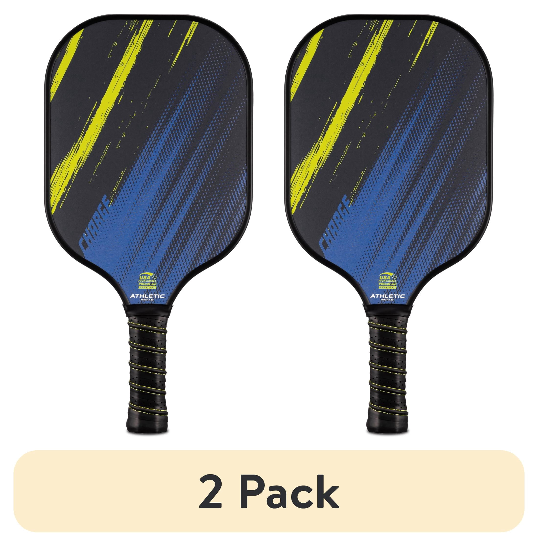 (2 pack) Athletic Works Charge Fiberglass Pickleball Paddle, Blue