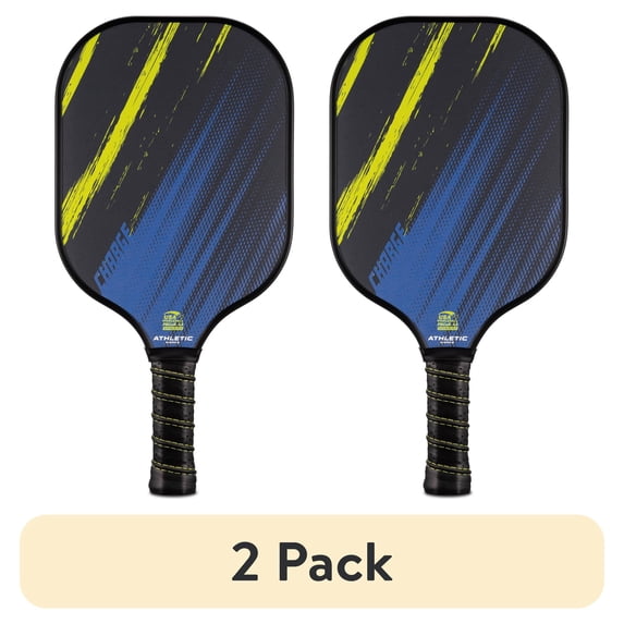 (2 pack) Athletic Works Charge Fiberglass Pickleball Paddle, Blue
