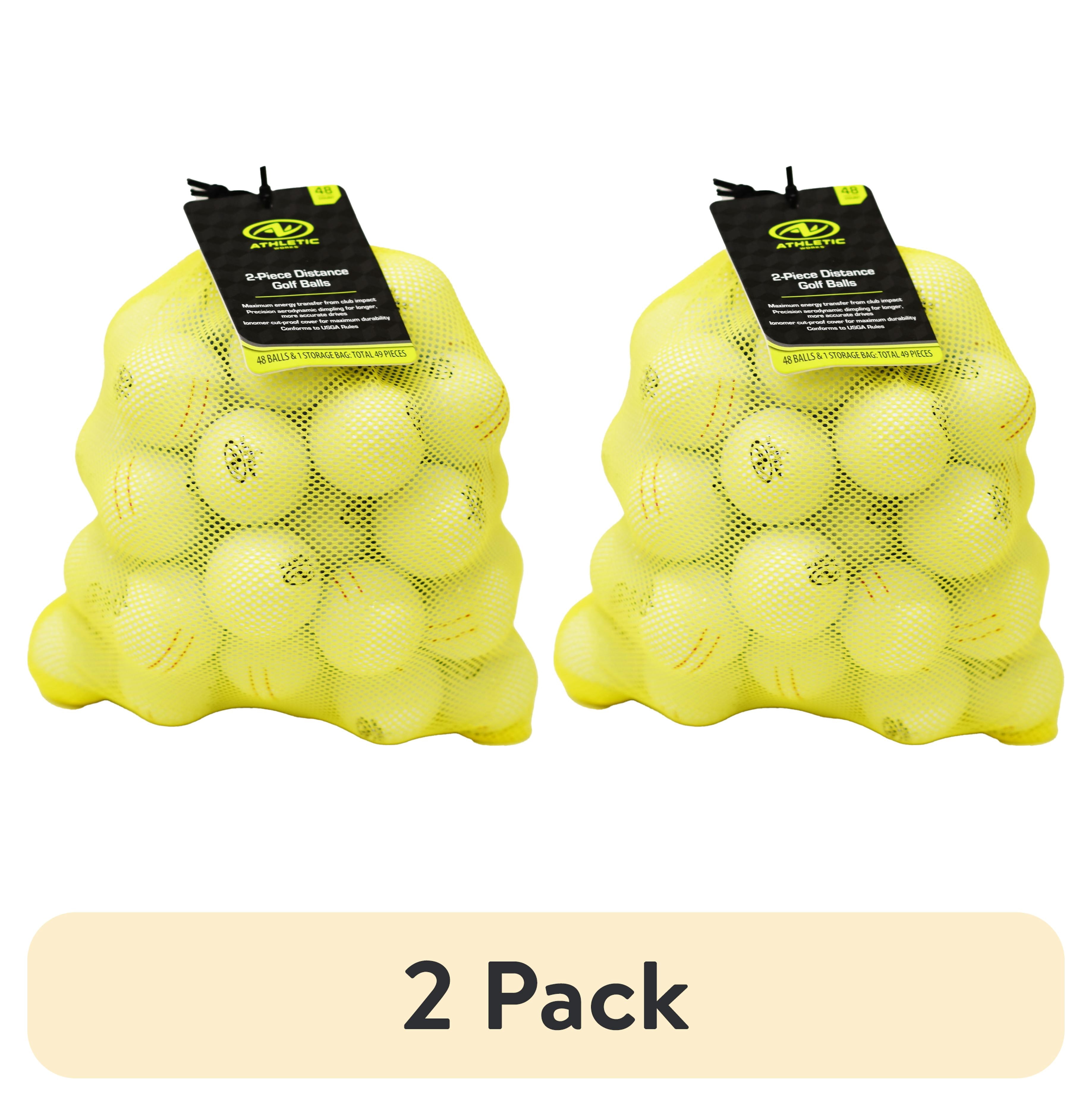(2 pack) Athletic Works 2-Piece Distance Golf Balls – 48-Pack with Mesh Storage Bag