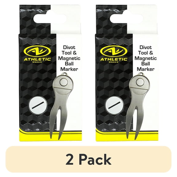 (2 pack) Athletic Works Divot Tool & Magnetic Ball Marker