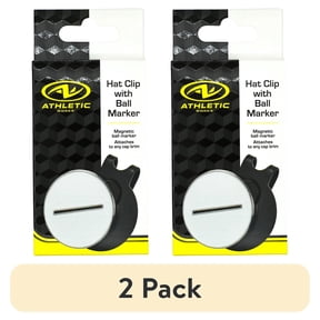 (2 pack) Athletic Works Golf Ball Markers Hat Clip, 2 Piece, Black