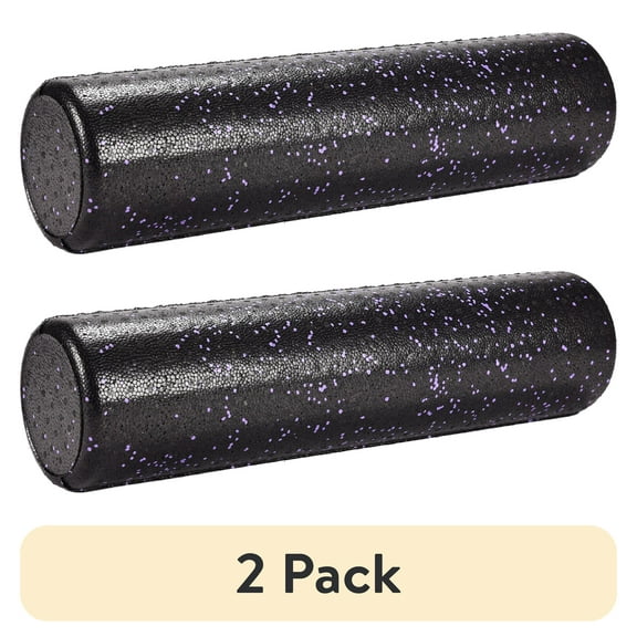 (2 pack) Athletic Works High Density Foam Roller, 24" Length, Purple/Black