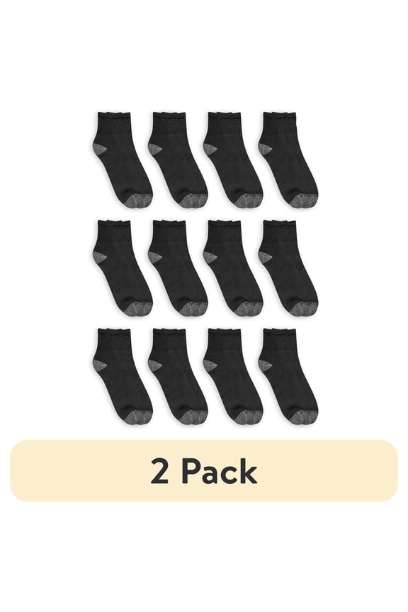 (2 pack) Athletic Works Men's Big and Tall Ankle Socks 12 pack