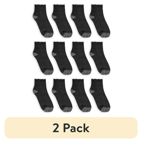 (2 pack) Athletic Works Men's Big and Tall Ankle Socks 12 pack