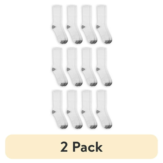 (2 pack) Athletic Works Men's Big and Tall Crew Socks 12 Pack