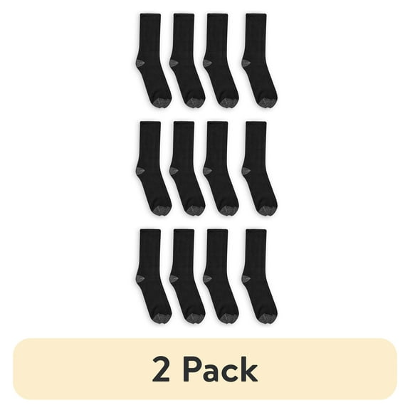 (2 pack) Athletic Works Men's Crew Socks 12 Pack