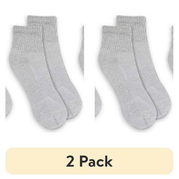 (2 pack) Athletic Works Men's Recycled Ankle Socks 12 Pair Pack