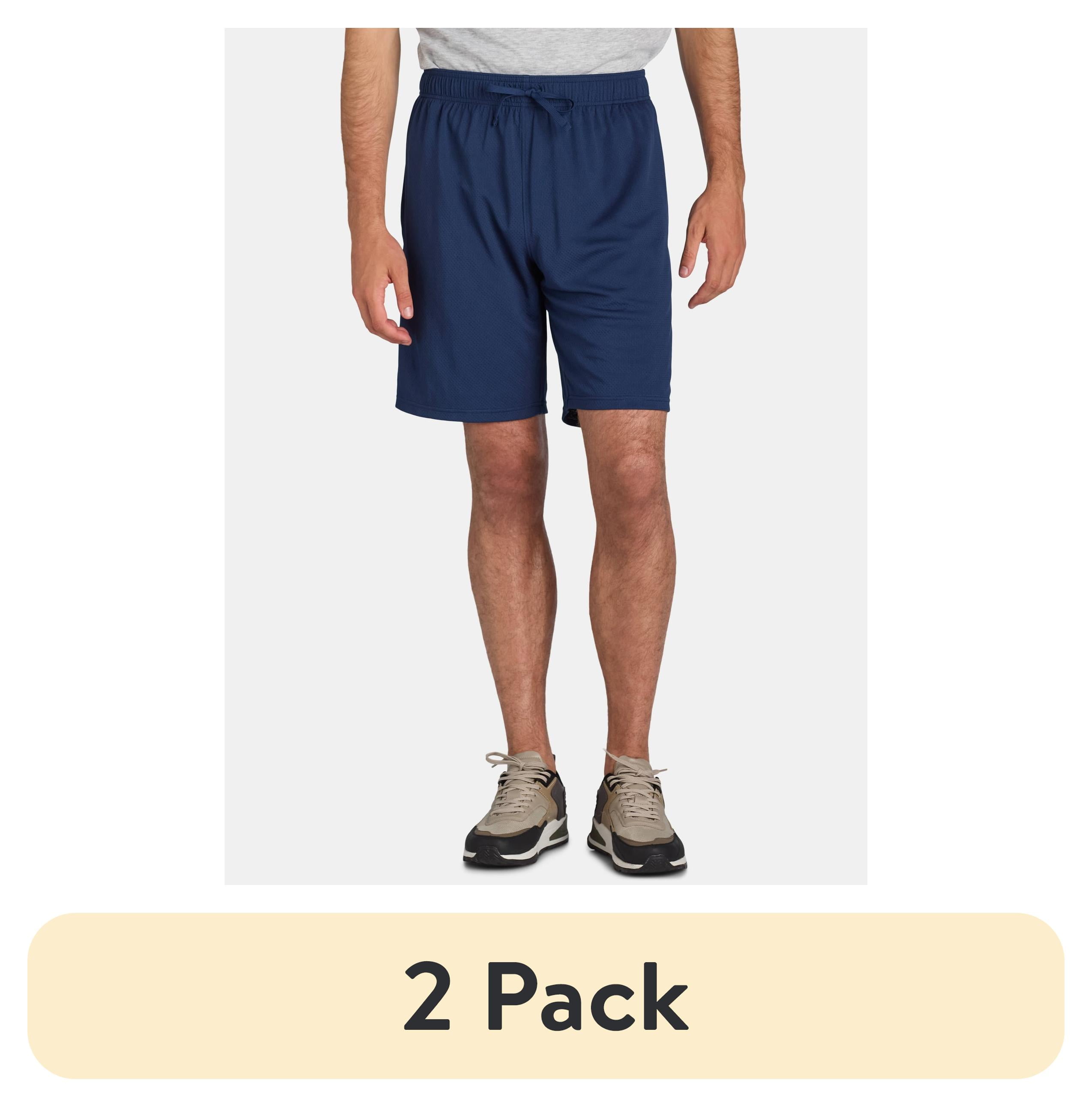(2 pack) Athletic Works Men's and Big Men's Active Mesh Shorts, 9" Inseam, Sizes XS-5XL