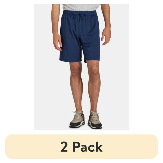 (2 pack) Athletic Works Men's and Big Men's Active Mesh Shorts, 9" Inseam, Sizes XS-5XL