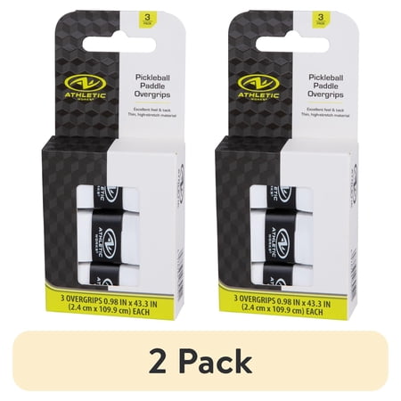 (2 pack) Athletic Works Pickleball Overgrip 3-Pack, White